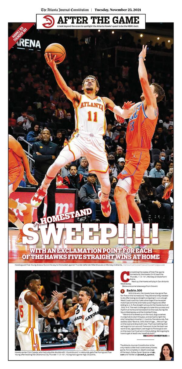 Atlanta Hawks edition in today’s ePaper