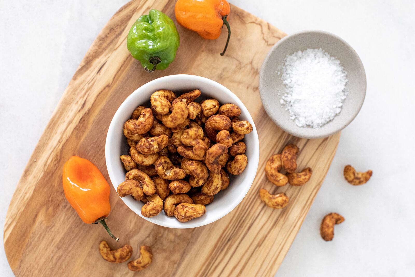 These cashews from Pure Bliss are roasted in a sauce of carrots, balsamic vinegar, habanero peppers and lemon juice. Courtesy of Pure Bliss Organics