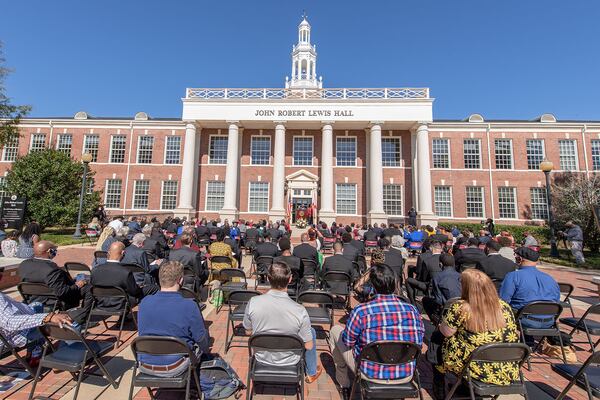 Troy University officially renamed the main building on its campus after Rep. John Lewis on Nov. 13. In his youth, Lewis once applied to his hometown school in an unsuccessful effort to desegregate it. Decades later, Troy University awarded Lewis an honorary doctorate. (Troy University)