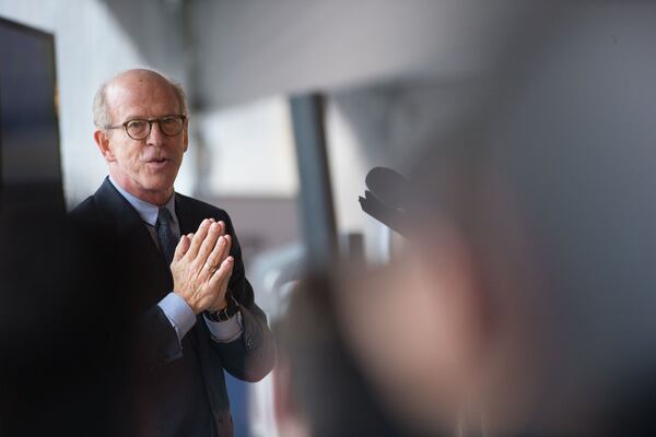 John Portman & Associates Chairman and CEO Jack Portman speaks in 2016 during the ground breaking ceremony of Coda. 