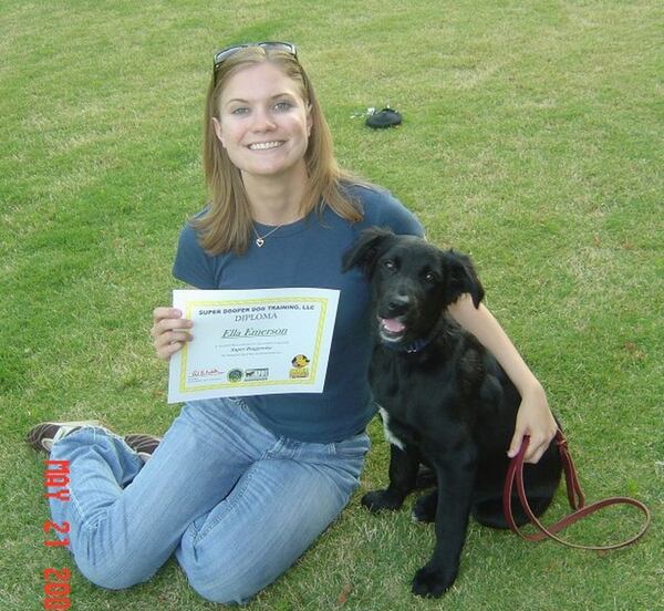 Meredith Emerson and her beloved dog Ella, shown in May 2007. 