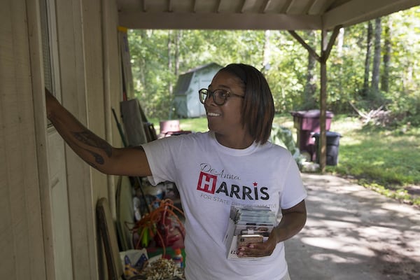 DeAnna Harris, the head of the Cobb County Young Republicans, opposed the county GOP's censure of Gov. Brian Kemp. She says the party's members need "to learn how to disagree in private and move forward in public together.” (ALYSSA POINTER/ALYSSA.POINTER@AJC.COM)