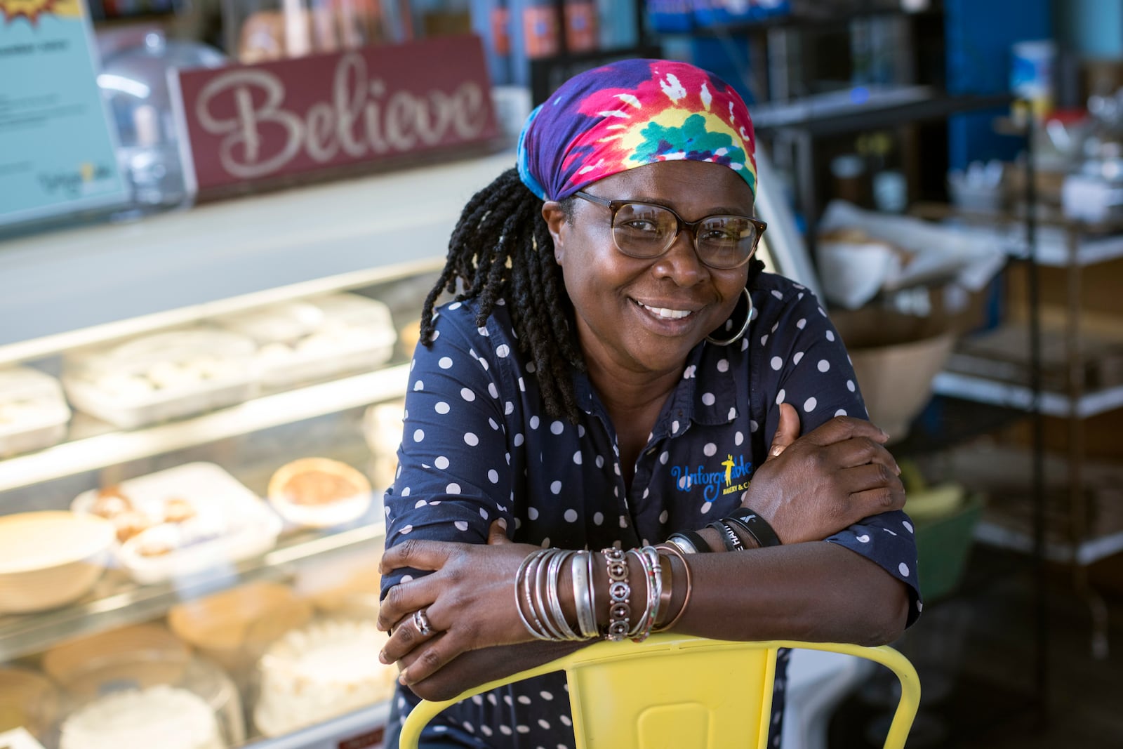 Belinda Baptiste, owner of Unforgettable Bakery & Cafe in Savannah, creates baked goods with Haitian roots. Unforgettable is a semifinalist in the Outstanding Bakery category of the James Beard Awards. (AJC Photo/Stephen B. Morton)