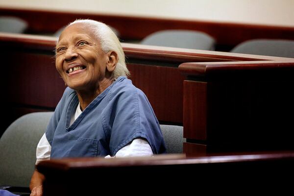 Doris Marie Payne, 83, at flanked by defense attorneys Gretchen Christina von Helms and Guadalupe Valencia at arraignment in Indio court on November, 05, 2013. Payne who claims to be an international jewel thief with a five-decade career is back behind bars after allegedly stealing a ring from a jewelry store in Palm Desert. Doris Marie Payne was arrested last Tuesday on suspicion of felony larceny, according to the Riverside County SheriffÂÃÃ¶s Department. The theft allegedly occurred on Oct. 21 at a shop on El Paseo Drive.  (Photo by Irfan Khan/Los Angeles Times via Getty Images)