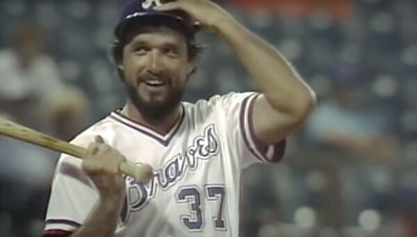 Rick Camp, just before hitting his famous 18th-inning home run.