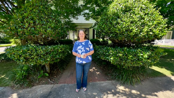 Kay Morrill says she thinks the county was better off economically when Donald Trump was president. “The price of just going to the grocery store anymore is horrendous,” she said. (Joe Kovac Jr. / AJC)