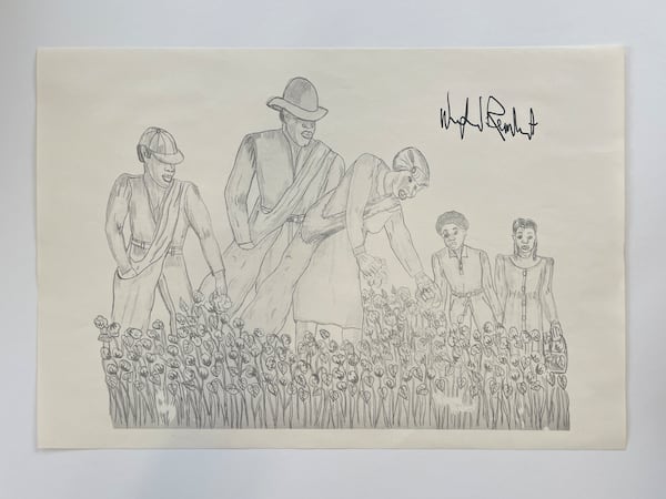 Winfred Rembert gave this drawing to the Washington Montessori School in Connecticut when he visited in 2011.