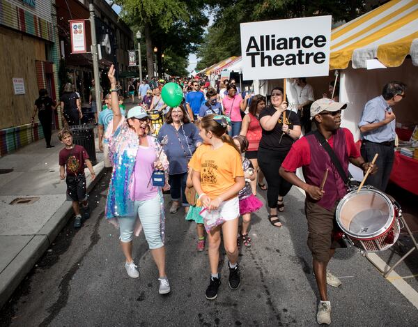 The children's parade heads down East Ponce de Leon Avenue at the day's start of the AJC Decatur Book Festival Saturday, September 1, 2018.  The festival kicked off Friday night and continues Sunday. (Photo: STEVE SCHAEFER / SPECIAL TO THE AJC)