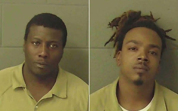 Darrell Barber (left) and Richard Cobb were arrested Monday on charges of felony dogfighting. (Photo: Newton County Sheriff's Office)