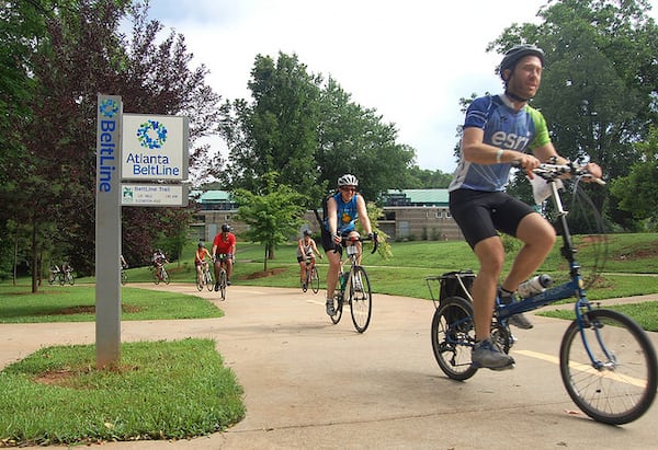 Biking along the Atlanta BeltLine. CONTRIBUTED