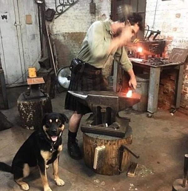 Goat N Hammer blacksmith Mark Hopper is classically trained, including apprenticeships and trade schools in England and Scotland starting at age 15.