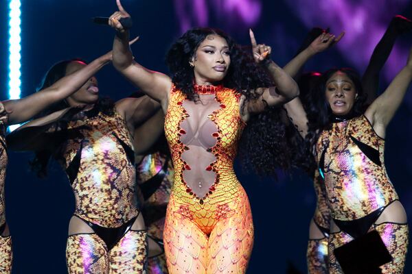 Megan Thee Stallion energized State Farm Arena on Sunday, June 2, 2024 on her Hot Girl Summer Tour, with GloRilla opening the show. Due to broken water lines in Downtown Atlanta, this first of two shows was originally scheduled for Friday night.
Robb Cohen for the Atlanta Journal-Constitution