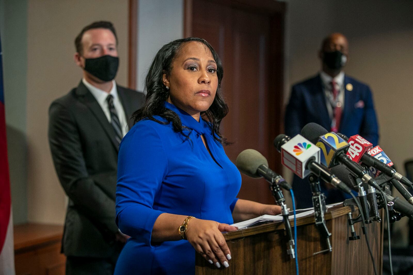 All signs point to an announcement from Fulton County District Attorney Fani Willis as early as Tuesday on whether she’ll seek criminal election interference charges against former President Donald Trump and his allies. (Alyssa Pointer/Atlanta Journal Constitution)