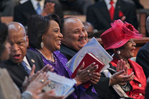 Former U.S. Rep. John Lewis (from left), Bernice King, Martin Luther King III, and Christine King Farris all appear on The Atlanta Journal-Constitution's podcast, "The Voices of King."