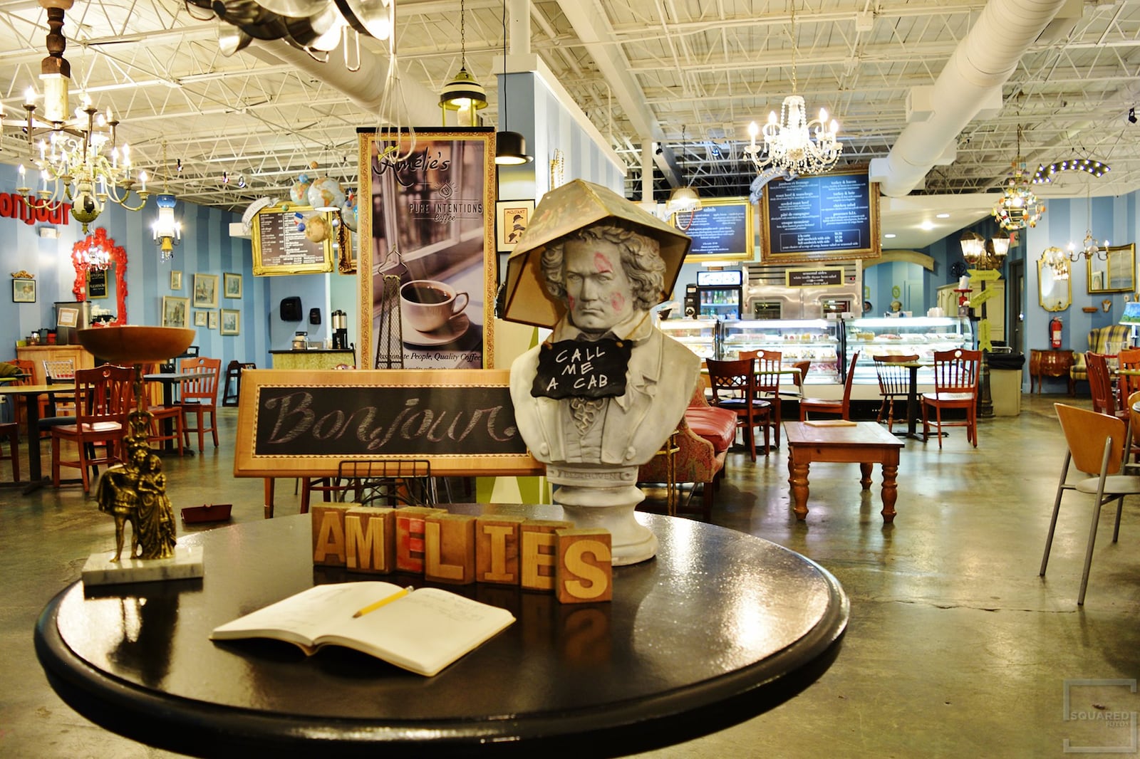 Eclectic interior decor welcomes diners to Amélie’s French Bakery & Café in West Midtown. CONTRIBUTED BY JOSH VASKO