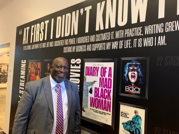 Harold Young, executive director of The Tubman Museum, made the Tyler Perry exhibit at his museum happen due to his persistence. Here he is on  Feb. 14, 2023, four days before the exhibit's official opening. RODNEY HO/rho@ajc.com