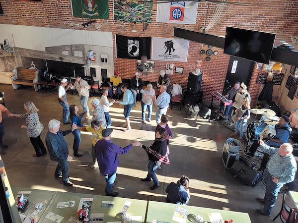 Patrons cut the rug at Buck and Johnny's Zydeco Breakfast in Breaux Bridge, Louisiana. 
(Courtesy of Wesley K.H. Teo)