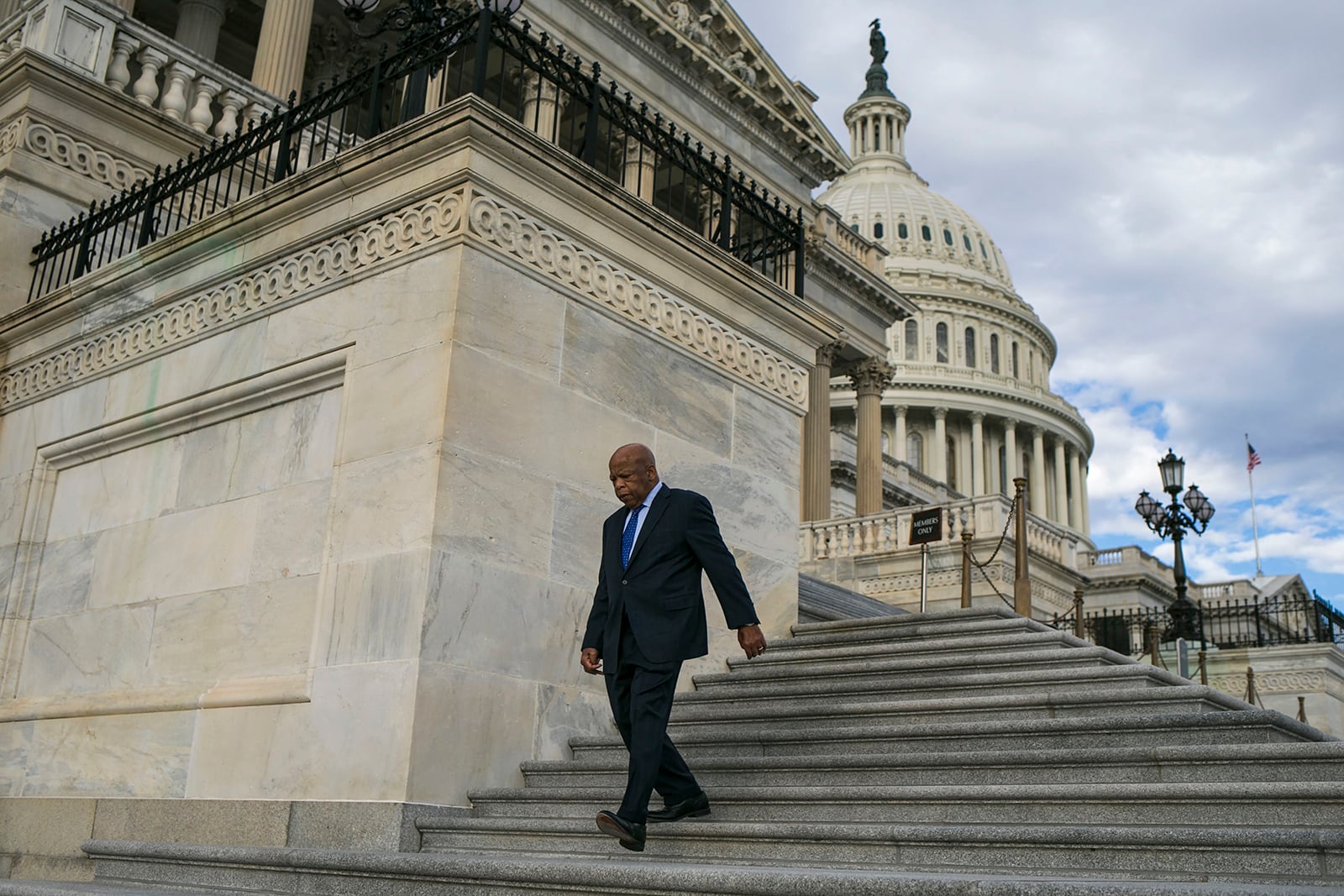 Rep. John Lewis began 2017 by getting into a public feud with President-elect Donald Trump on the eve of Trump's inauguration. The fight began when Lewis said on "Meet the Press" that he didn't consider Trump a "legitimate president" and said he would be boycotting the inauguration. (Lewis previously boycotted the 2001 swearing-in of George W. Bush.) Trump responded by tweeting, "Congressman John Lewis should spend more time on fixing and helping his district, which is in horrible shape and falling apart (not to mention crime infested) rather than falsely complaining about the election results. All talk, talk, talk -- no action or results. Sad!" (Al Drago / The New York Times)