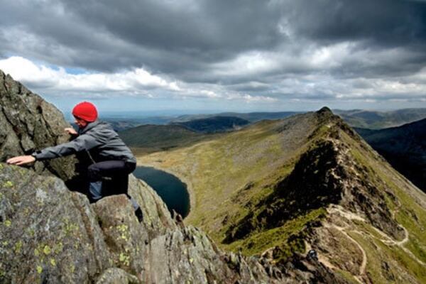 A scrambler on Striding Edge. Photo: Jonathan Tennant / Alamy