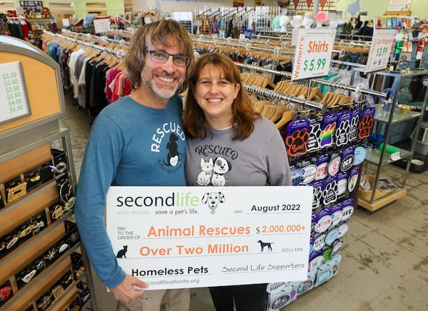 Toby Tobias and Tanya Mahrous, husband & wife, opened Second Life, an upscale thrift store in Avondale Estates that supports animal rescue organizations in January 2011. In almost 12 years, it has provided over $2 million in cash grants to animal rescues and programs providing medical care, community outreach, spay/neuter assistance, education and more.
 PHIL SKINNER FOR THE ATLANTA JOURNAL-CONSTITUTION