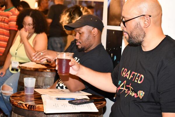 The crowd enjoys Brews and Beats as part of Crafted For Action Craft Beer Conference at Atlantucky Brewing in Atlanta in 2023.