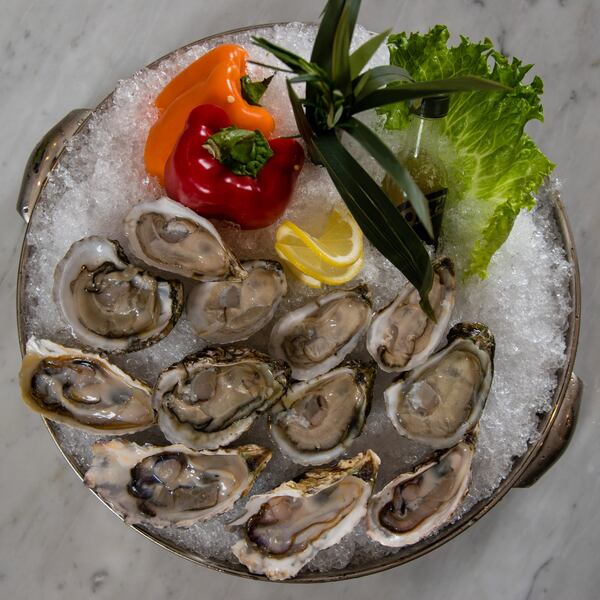 Fresh oysters are served on a mountain of shaved ice at Ari Korean Steakhouse. CONTRIBUTED BY HENRI HOLLIS