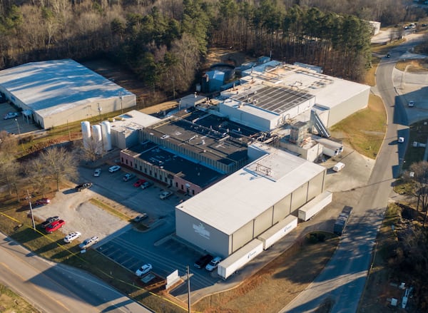 January 28, 2021 Gainesville - Aerial photograph of Foundation Food Group where six people were killed and several others were injured Thursday after a liquid nitrogen line ruptured in Gainesville on Thursday, January 28, 2021 (Hyosub Shin / Hyosub.Shin@ajc.com)