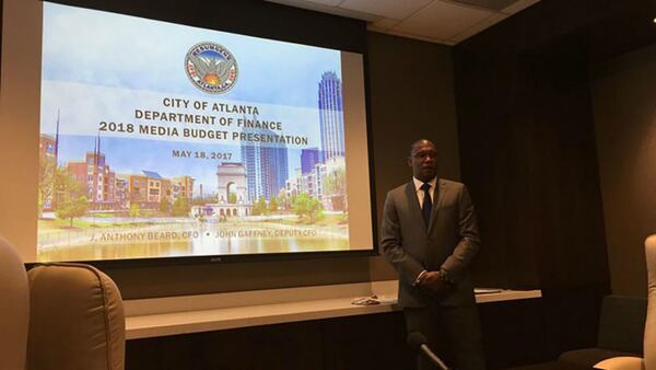 Jim Beard, former Atlanta chief financial officer, at a budget briefing in 2017. (credit: LEON STAFFORD/LSTAFFORD@AJC.COM)