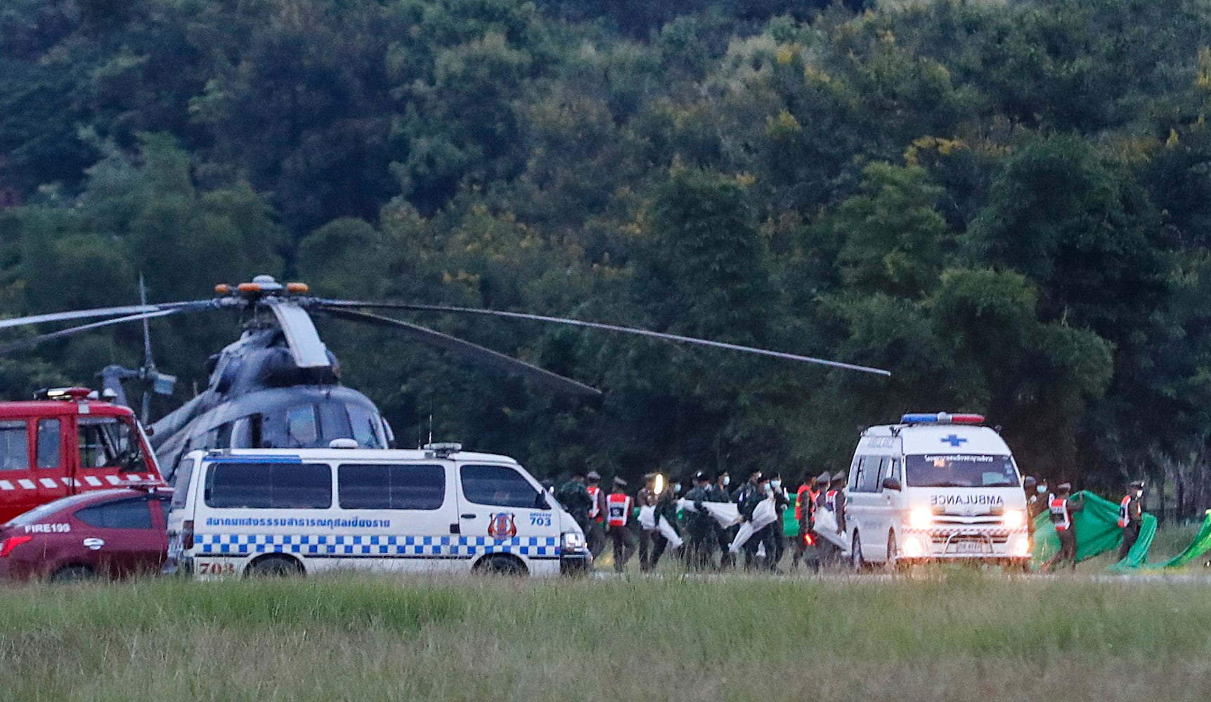 Photos: Rescuers work to free soccer team, coach trapped in Thai cave