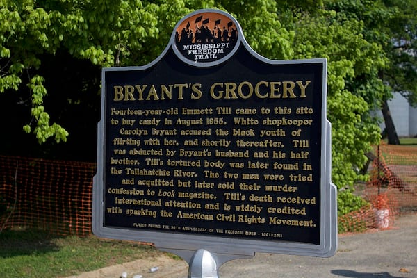 A historic marker has been placed outside the store in Money, Mississippi, where Emmett Till had his fateful encounter with the wife of a white grocery store owner.