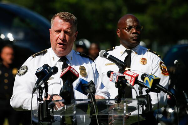 Atlanta police Chief Darin Schierbaum talks at the annual press conference about the summer safety plan on June 12, 2024.   (Ziyu Julian Zhu / AJC)