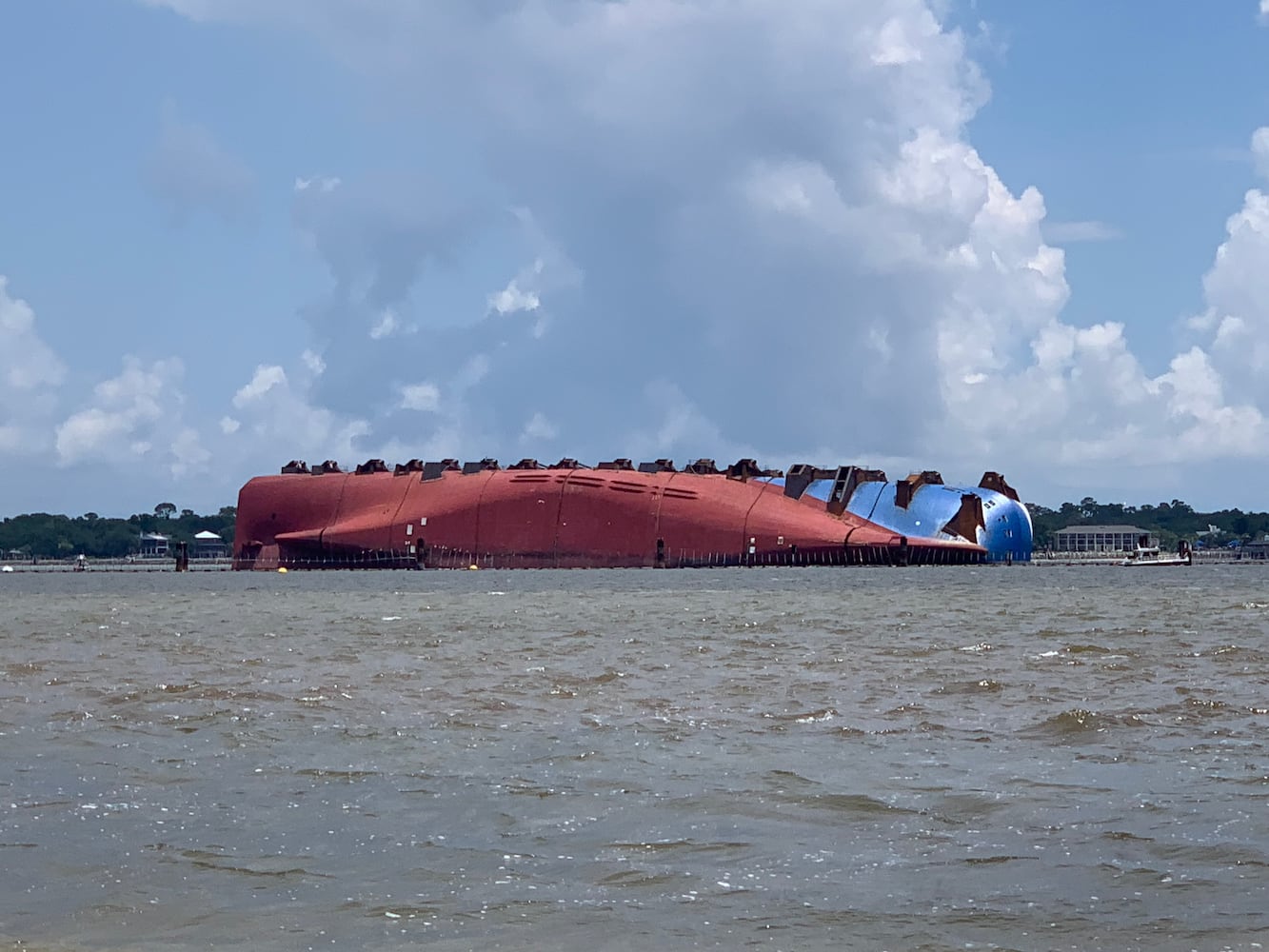 Golden Ray shipwreck as of July 2020