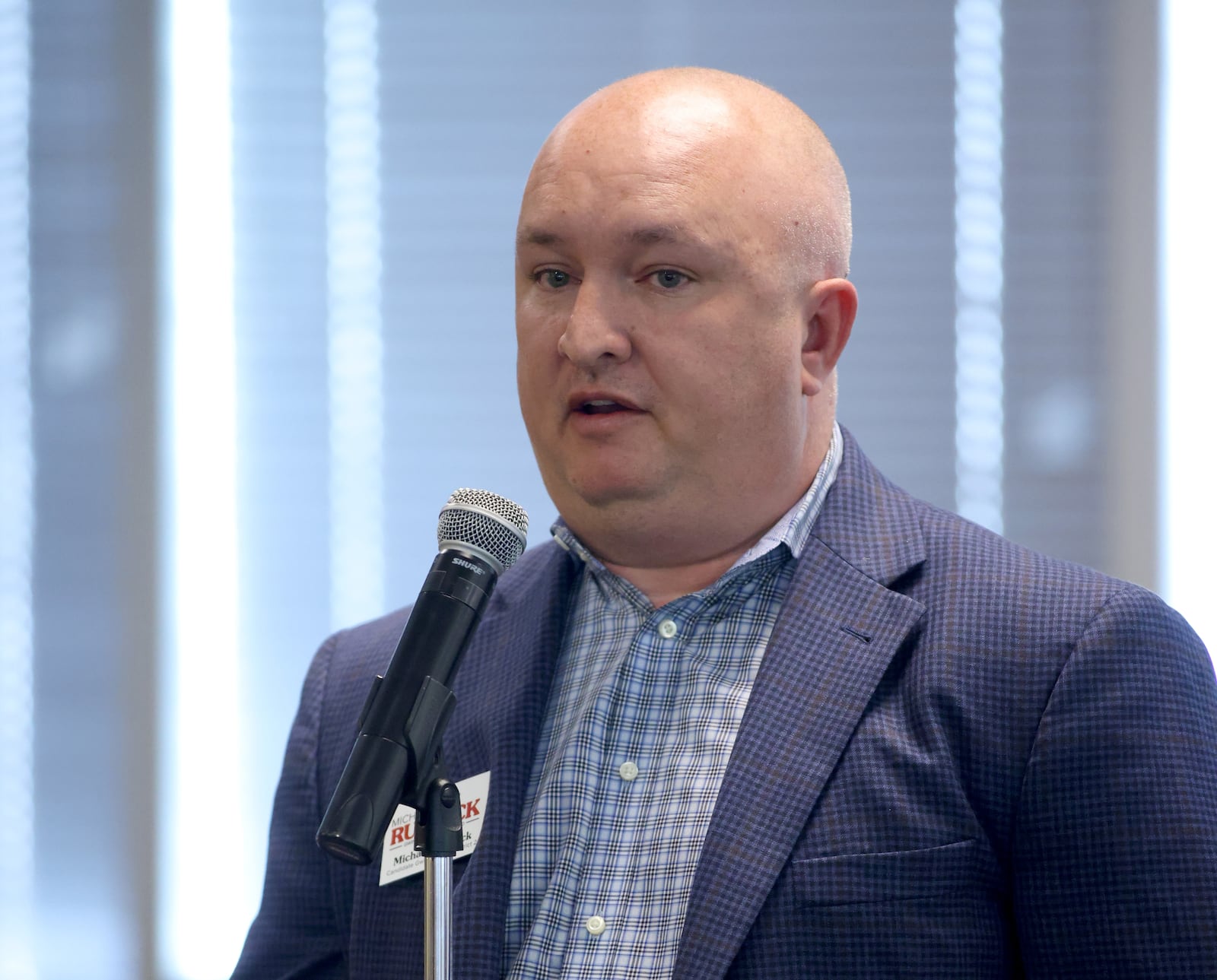 District 2 candidate Michael Rudnick speaks during a candidate forum for Gwinnett County School Board at the Gwinnett County Chamber of Commerce Wednesday, April 20, 2022, in Duluth, Ga. (Jason Getz / Jason.Getz@ajc.com)