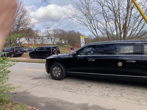 President Joe Biden arrives at Pullman Yards.