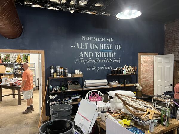 A picture of the damage at Dirt, a design and decor store in Summerville that was inundated by September flooding. Photo: Greg Bluestein