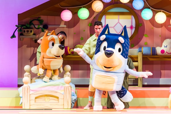 “Bluey’s Big Play” brings the popular Australian cartoon about a family of dogs to life using large puppets. It has daytime shows May 20-21 at the Fox Theatre.
(Courtesy of “Bluey’s Big Play”)