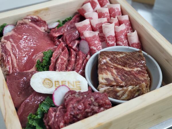 Bene Korean Steakhouse in the Uptown Atlanta development offers a variety of proteins for Korean barbecue, as well as several side dishes. / Courtesy of Bene Korean Steakhouse