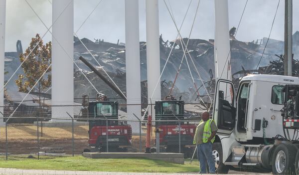 The scene Tuesday at the BioLab facility in Conyers.