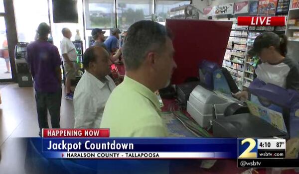 People were buying lottery tickets Friday at a store in west Georgia. (Credit: Channel 2 Action News)