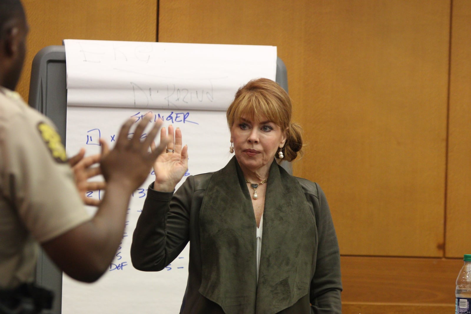 Patricia Diane Carter, who goes by Dani Jo, a close friend of Diane McIver, provided key testimony during the second week of the McIver murder trial at the Fulton County Courthouse in Atlanta, Georgia, on Monday, March 19, 2018. (REANN HUBER/REANN.HUBER@AJC.COM)