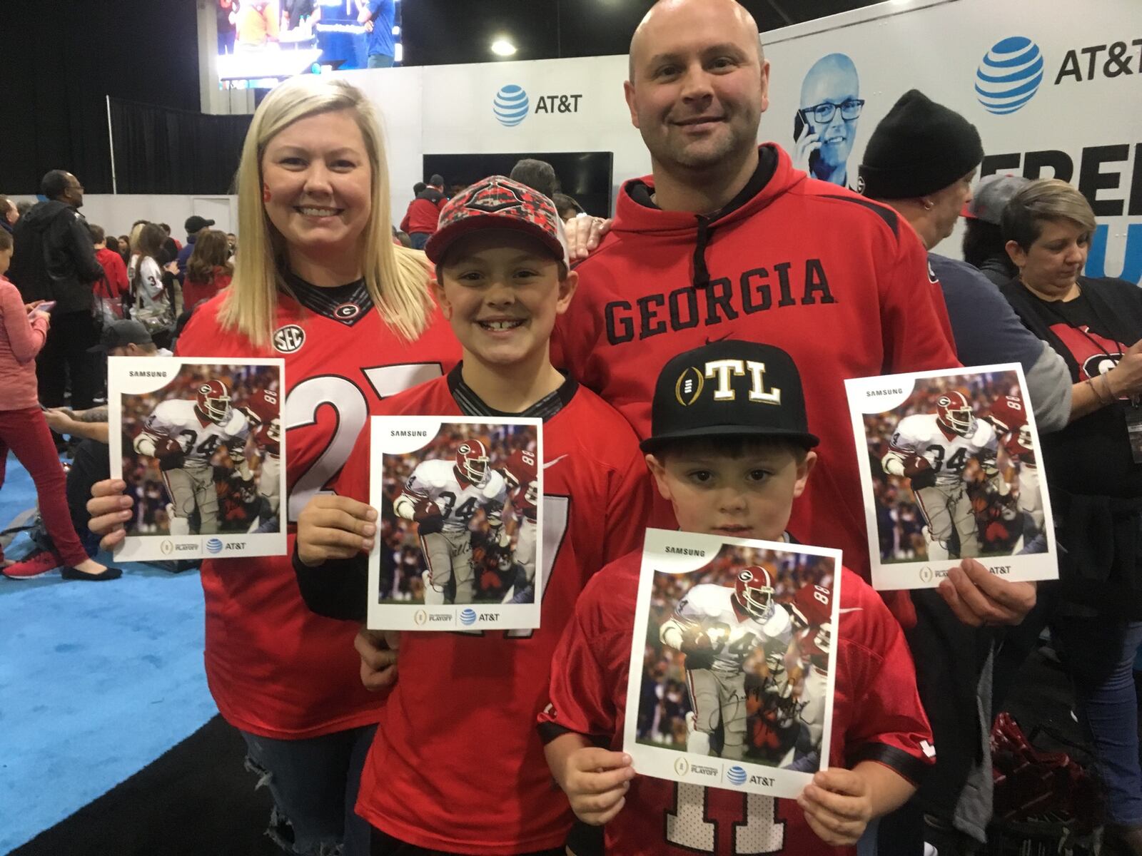  The Wright family didn't mind a three-hour wait to meet Herschel Walker. Photo: Jennifer Brett