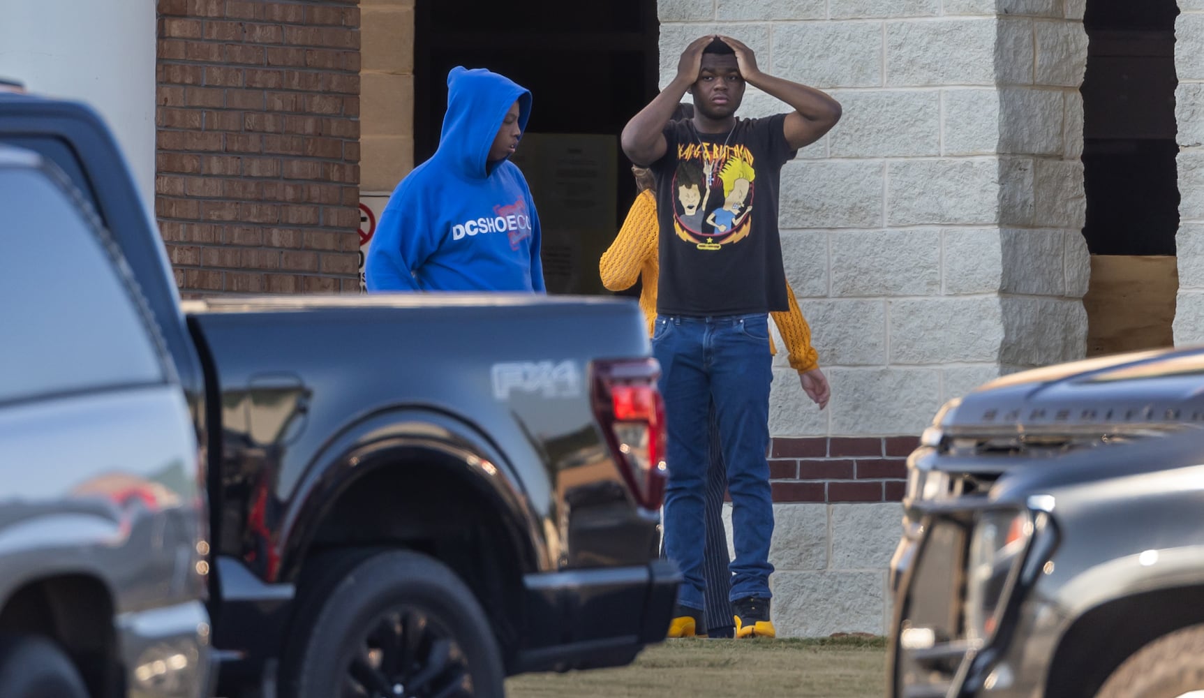 Apalachee High School students returned to the Barrow County campus for the first time Monday, Sept. 23, 2024 after police say a 14-year-old student shot and killed four people at the school on Sept. 4. Barrow County Sheriff Jud Smith called the return “a huge step for us healing” in a briefing with reporters ahead of an open house for students. (John Spink/AJC)