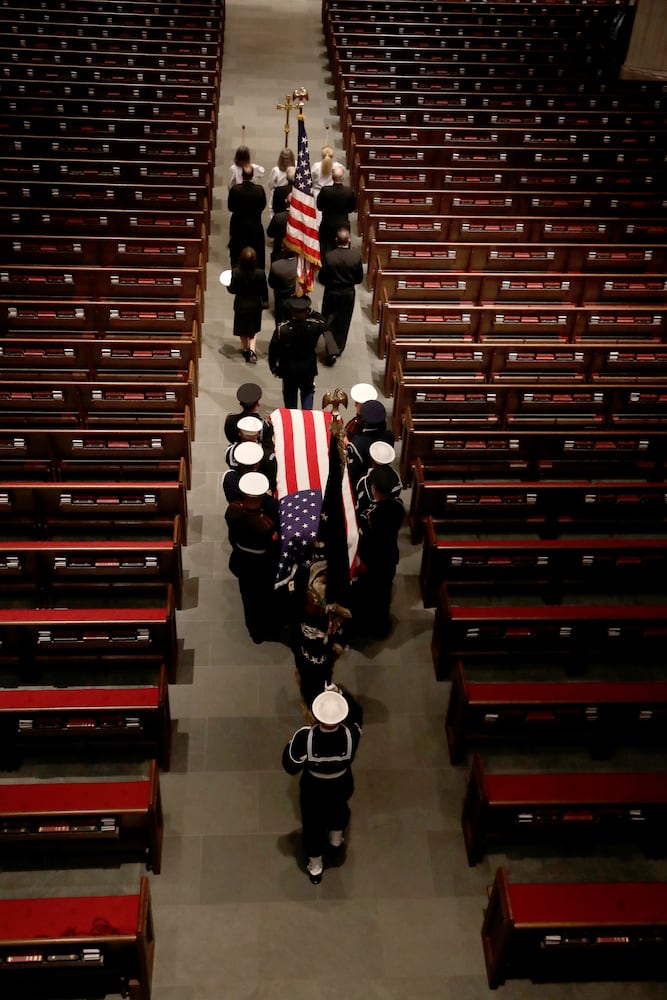 Photos: President George H.W. Bush lies in repose at Houston church