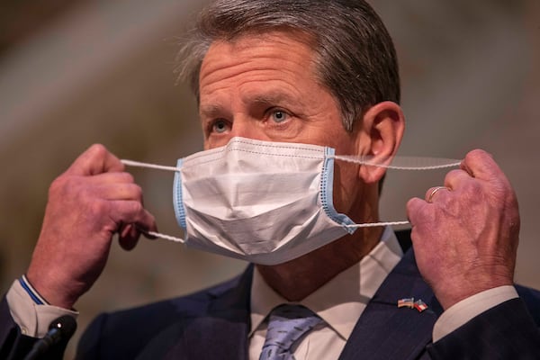 Gov. Brian Kemp, shown in January, signed legislation this past week that allows parents to opt out their children from mask mandates from schools. (Alyssa Pointer / Alyssa.Pointer@ajc.com)