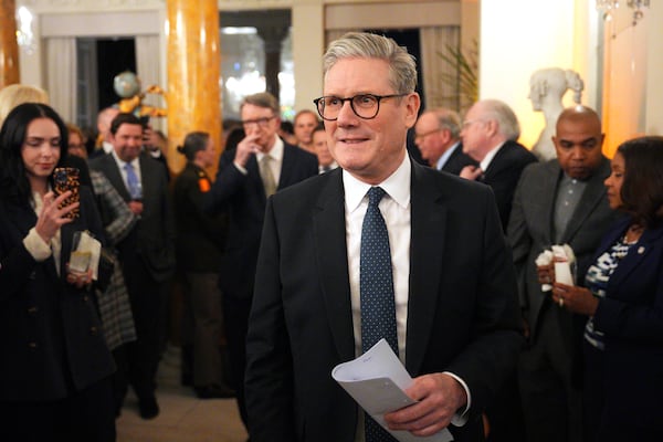 British Prime Minister Keir Starmer attended a reception at the residence of the British ambassador on Wednesday in Washington. He meets with President Donald Trump today.