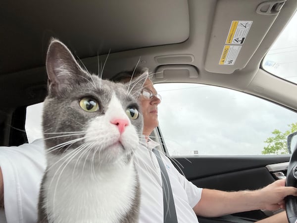 The late Coco Hughes, left, on her weekly commute to the Capitol with Lee Hughes. (Courtesy photo)