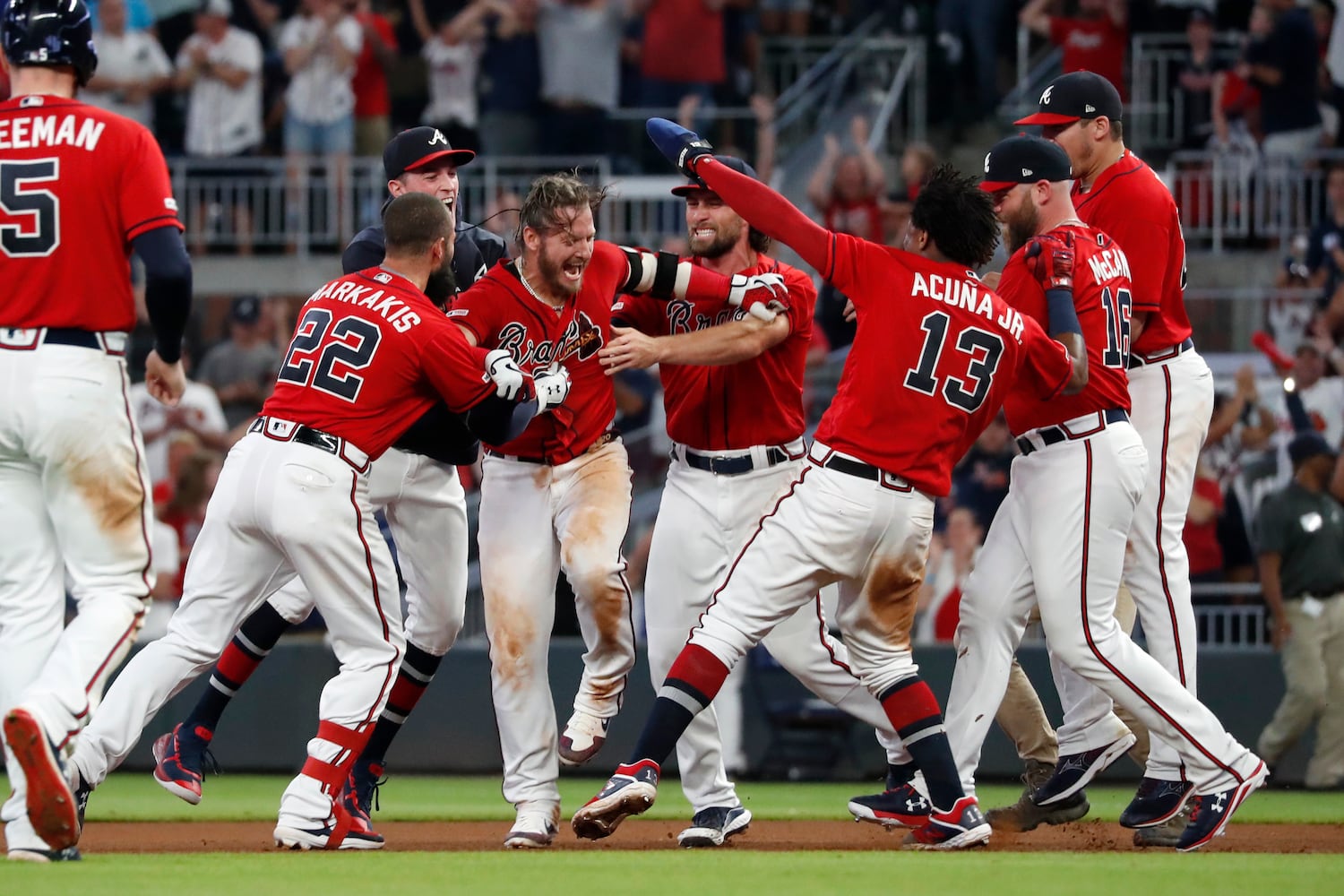 Photos: Braves celebrate after outlasting the Nationals