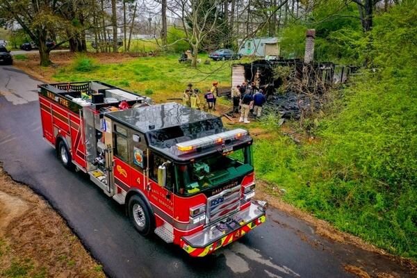 The home was fully engulfed in flames when firefighters arrived.