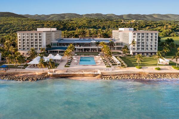 This all-inclusive Jamaican property features plenty of cool fun, including pools, a waterpark and a sandy beach.
(Courtesy of Hilton Rose Hall Resort & Spa)