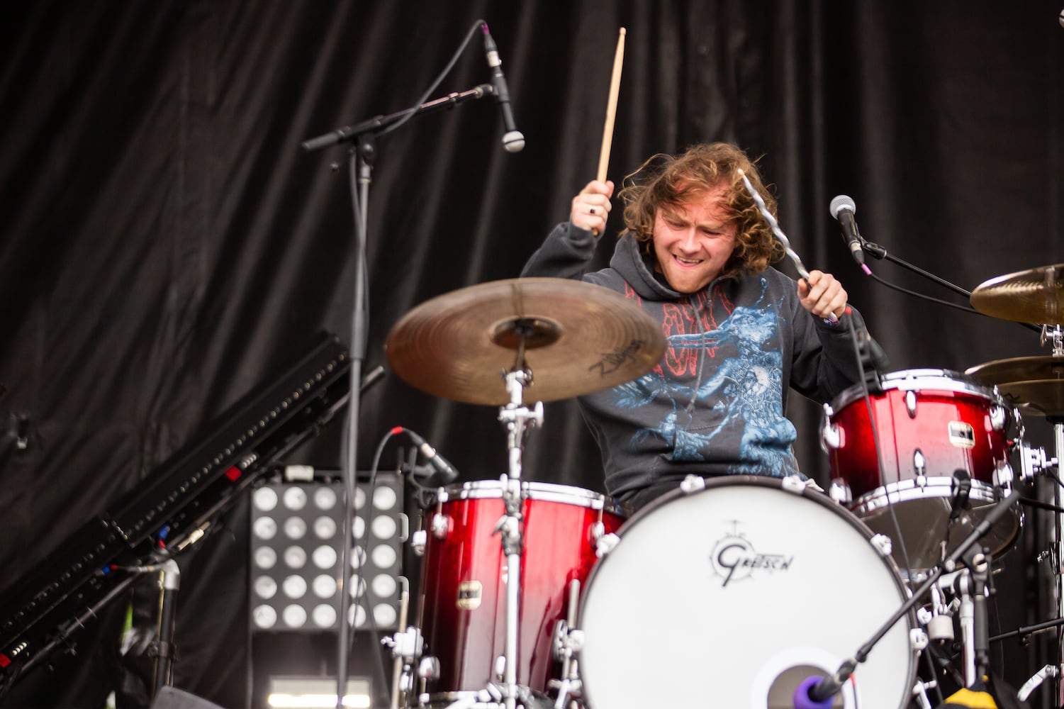 Surfcurse performs on the Piedmont stage on the first day of the Shaky Knees Music Festival at Atlanta's Central Park on Friday, May 5, 2023. (RYAN FLEISHER FOR THE ATLANTA JOURNAL-CONSTITUTION)